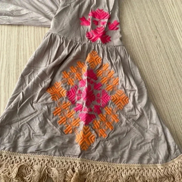 🆕Velzera Floral Embroidered Tassel Peasant Dress Boho L🆕 - Picture 6 of 6